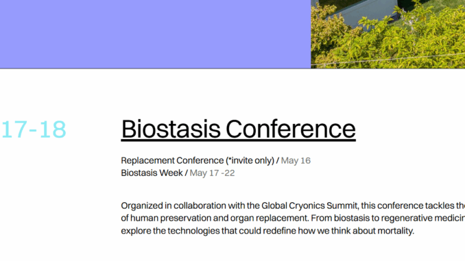 Biostasis conference Biostasis
